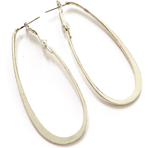 Jewelry - Silver Oval Hoop Earrings Jewelry - Silver Oval Hoop Earrings